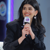 Sanjana Sanghi wearing MNSH Diamond Heart Hoops