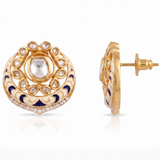 Noor Navy Blue Crescent Studs