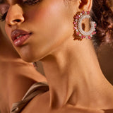 Royal Crescent Ruby Diamond Earring