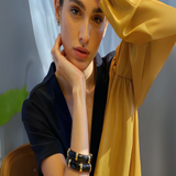 Midnight Stud Glass Bangles 1 Pair