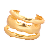 HINA KHAN - Vine Ear Climber / Gold Triple Cuff / Kamal Ring