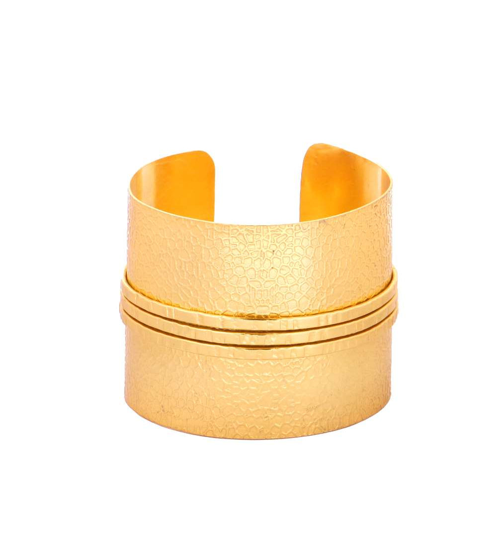 Tamaannah Bhatia- Wooden Disc Bangle / Gold Texured Cuff  / Jupiter Bangle / Nidar shakti Bangle
