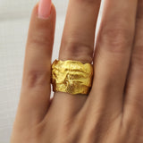 Glint Textured wave ring