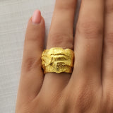 Glint Textured wave ring