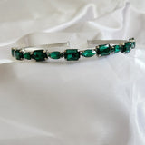 Green Rectangular Rhinestone Hairband
