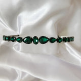 Green Oval Rhinestone Hairband