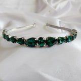 Green Oval Rhinestone Hairband