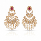 Red Polki Chandbali