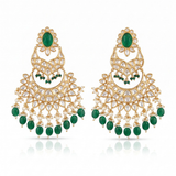 Emerald Green Polki Chandbali