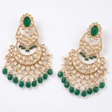 Emerald Green Polki Chandbali