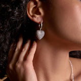 Diamond Heart Hoops