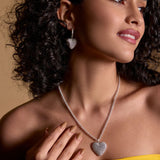 Diamond Heart Hoops