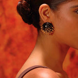 Vine Round Studs (Black)