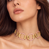 Lilac Hexagon Choker