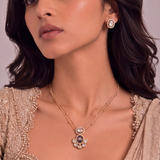 Maya Sapphire Polki layered necklace set