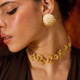 Vine Round Studs (White)