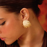 Vine Round Studs (White)