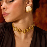 Vine Round Studs (White)