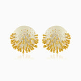 Vine Round Studs (White)