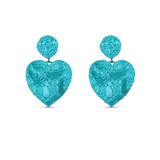 Crushed Heart Blue Earrings