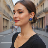 Vine Round Studs (Blue)