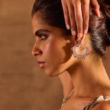 Royal Crescent Ruby Diamond Earring