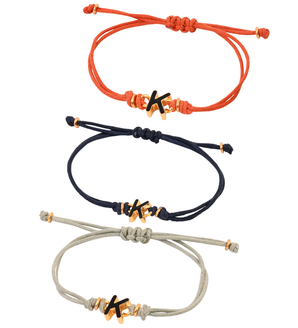 Black K Enamel Bracelet
