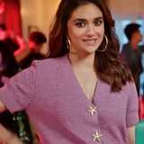 Keerthi Suresh Wearing Mnsh Large Texured Hoops