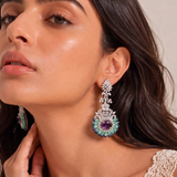 Royal Bloom Amethyst and Mint Green Earrings