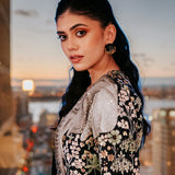 Sanjana Sanghi Wearing MNSH Vine Round Studs (Black)