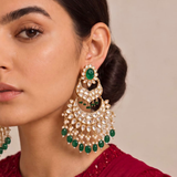 Emerald Green Polki Chandbali