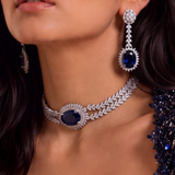 Royal Sapphire Diamond Choker Set