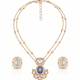 Maya Sapphire Polki layered necklace set