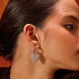 Diamond Heart Hoops