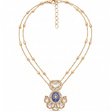 Maya Sapphire Polki layered necklace set