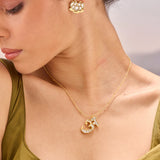 Polki Initial Necklace -A