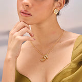 Polki Initial Necklace -A