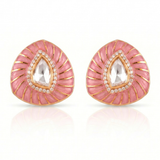 Noor Petal Polki Studs – Baby Pink