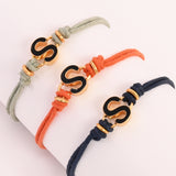 Black S Enamel Bracelet