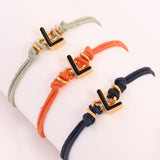 Black L Enamel Bracelet
