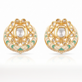 Noor Mint Green Crescent Studs