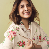 Kritika Kamra wearing MNSH Amour Enamel Heart Studs (White)