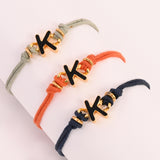 Black K Enamel Bracelet
