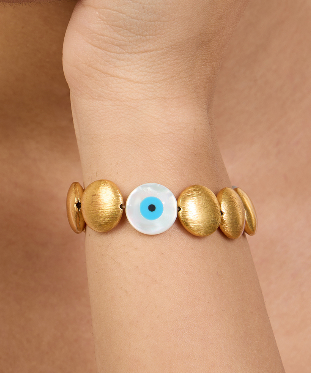 Evil Eye Pebble Bracelet