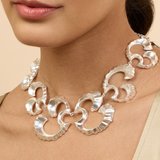 Bold Coral Silver Statement choker