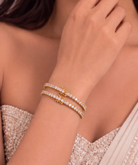 Diamond CZ Bangle in Gold