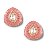 Noor Petal Polki Studs – Baby Pink