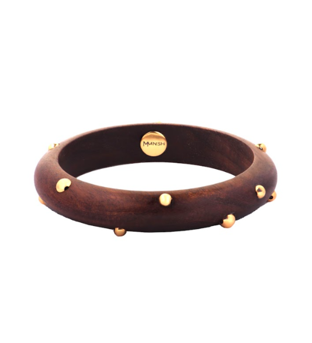 Rakulpreet wearing Mnsh- Gemstone/Wooden Disc /Jupiter/ Gold Ball Bangle