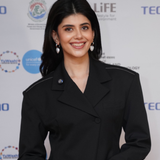 Sanjana Sanghi wearing MNSH Diamond Heart Hoops