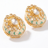 Noor Mint Green Crescent Studs